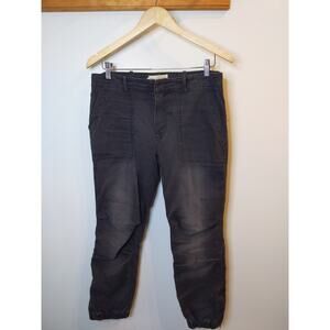 NILI LOTAN Gray Military Cropped Cargo Pants Ankle Zip Designer Sz 8 Utility